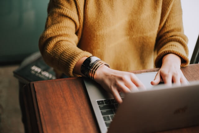 woman working on computer